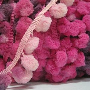 5 Yards Pink Large Pom Pom Trim, pink trim, pink pom pom trim, Trim Lot, Wholesale Trim, Pom Pom Fringe, pink pom pom, pink pom pom fringe