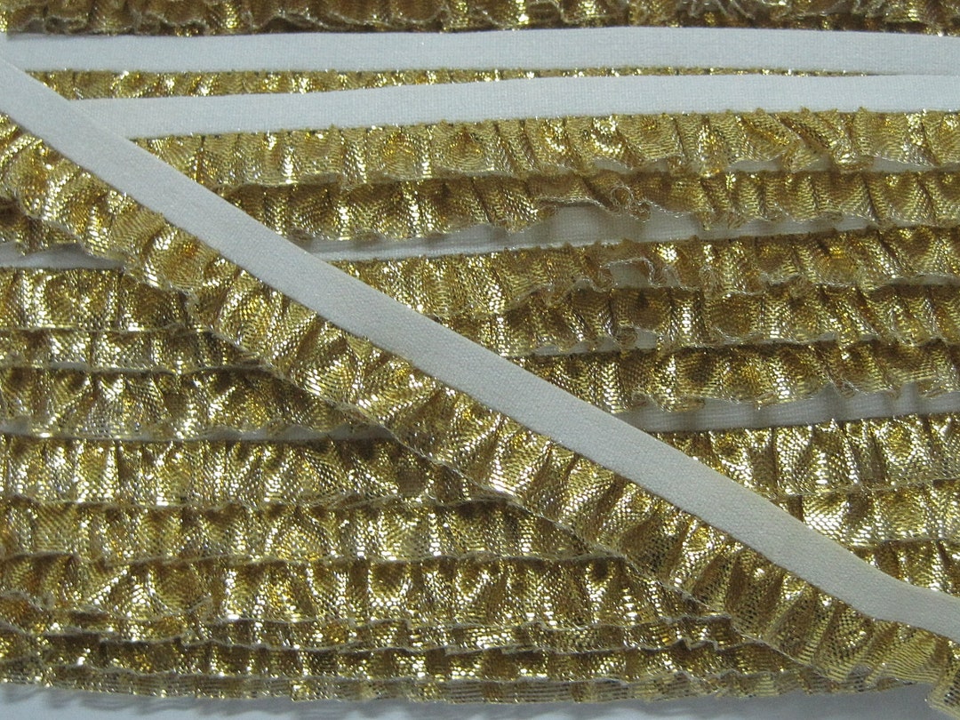 Gold Elastic Band 5mm Gold Metallic Elastic Trim - 50 Yards Craft ...