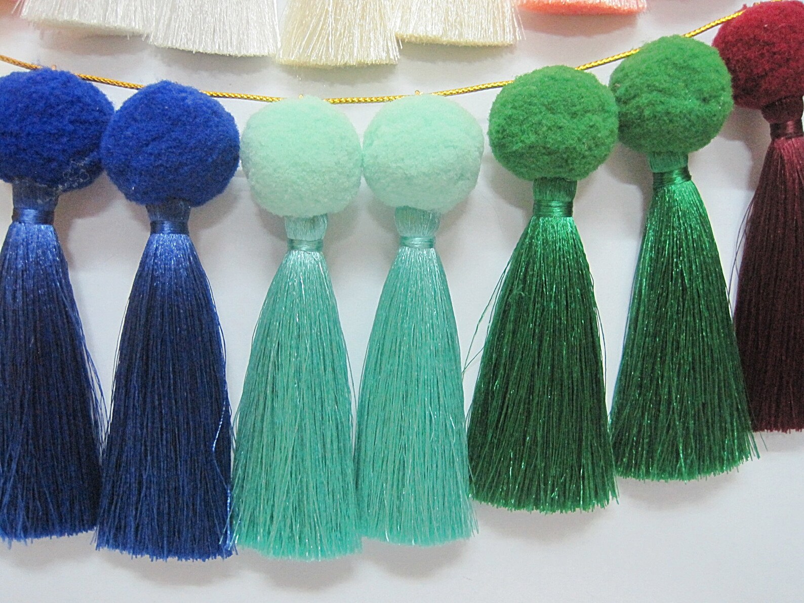 10 Pcs of Big Pom Pom Tassel With Jump Ring Tassel Pom Pom Etsy