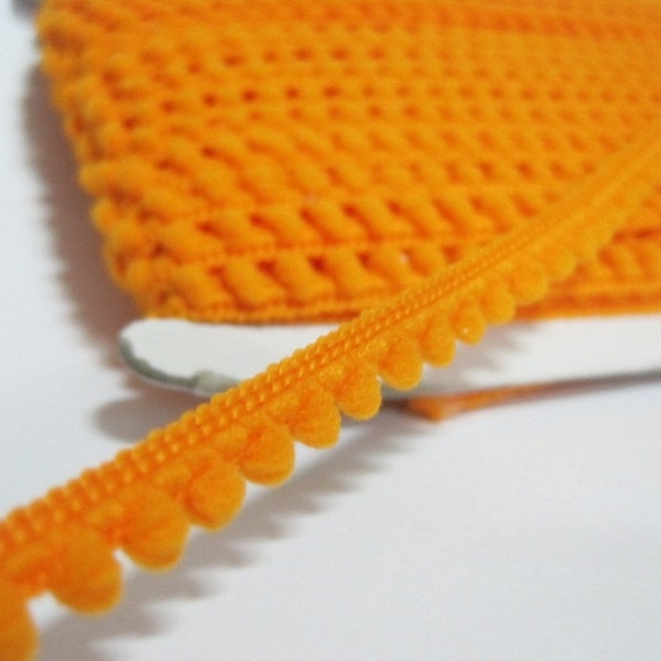 5 yards Orange Pom Pom Trim (pom size 0.5 cm), Mini Pom Pom Trim, Orange Trim, Orange pom pom, Wholesale trims, Orange, Trim lot