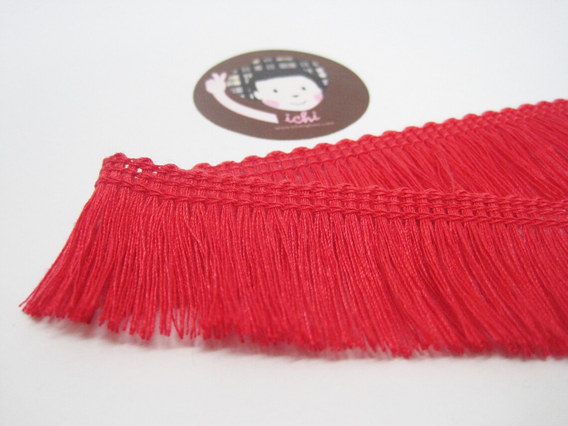 5 Yards Red Cotton Tassel Trim Red Trim Red Tassel Fringe Etsy