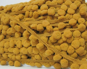 5 Yards 1.2 cm Classic Gold Pom Pom Trim, Gold pom pom trim, Trim Lot, Wholesale Trim, Large Pom Pom, yellow pom pom fringe, gold fringe