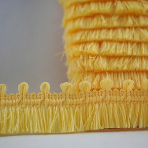 Guarnição de borla amarela fosca de 5 jardas, franja de borla amarela, guarnição de borla fosca, guarnição de atacado, guarnição de borla amarela, franja de borla amarelo mostarda