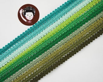 5 yards 3/8" Green Gimp Braid, Braided Gimp Trim, Scroll Braid Trim, Chinese Braided Trim, Scroll Gimp Braid, decorative upholstery trim