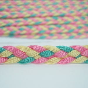 5 Yards Braided Trim, Multicolored trim, Flat Braided Cord, Braided Cord, Flat Cord, Colorful braid, Braided headband, braided bracelet