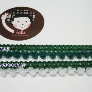 5 yards Pine Green Tiny Pom Pom Trim, Mini Pom Pom Trim, Tiny Pom Pom Trim, Green trim, Wholesale trim, Green pompom fringe, emerald green