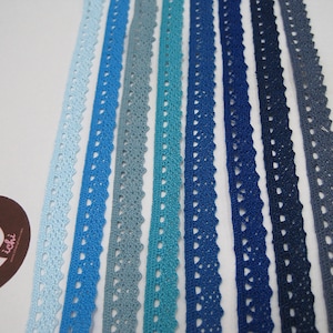 5 yards 3/8 Blue Crochet Lace Trim, Lace Trim, Crochet Lace Trim, Cotton Lace Trim, Blue trim, Lace Trim Ribbon, Wholesale trim, Blue lace image 2