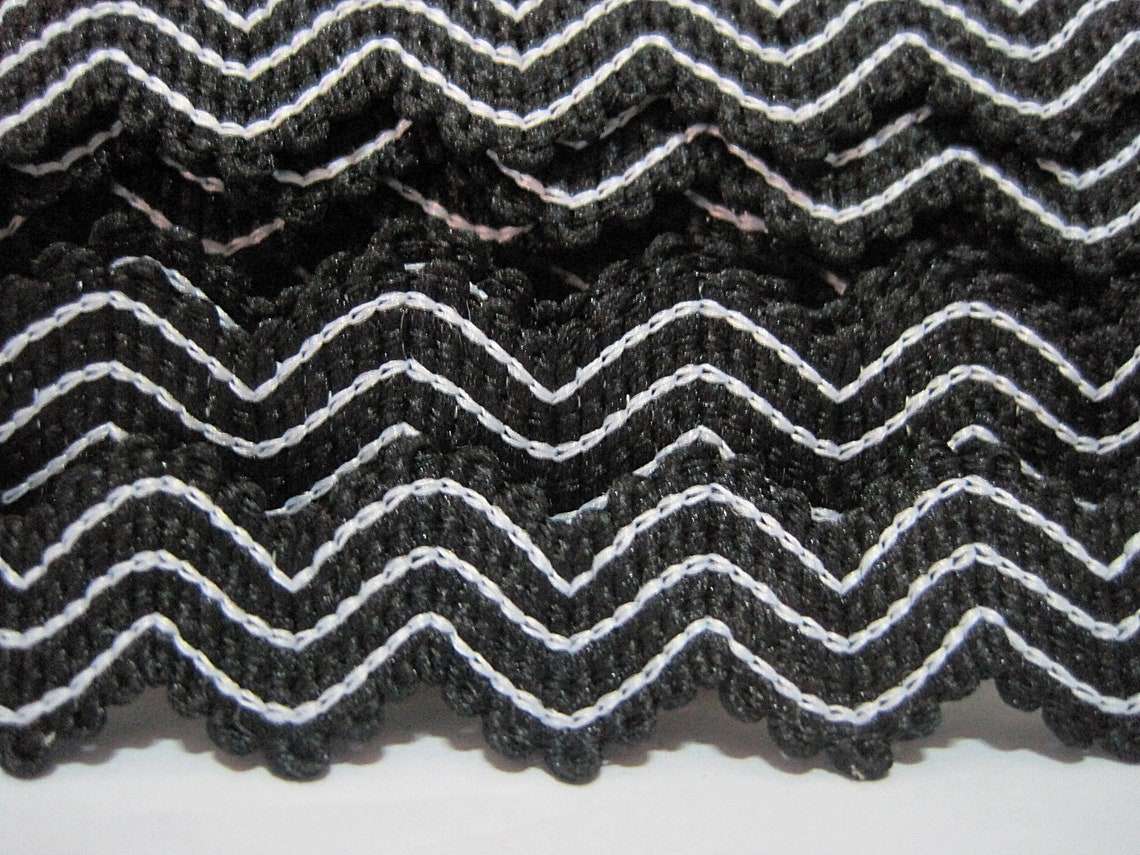 5 Yards Black Elastic Rick Rack Trim Elastic Trim Ric Rac Etsy