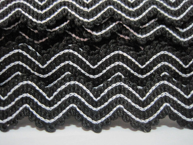 5 Yards Black Elastic Rick Rack Trim Elastic Trim Ric Rac Etsy