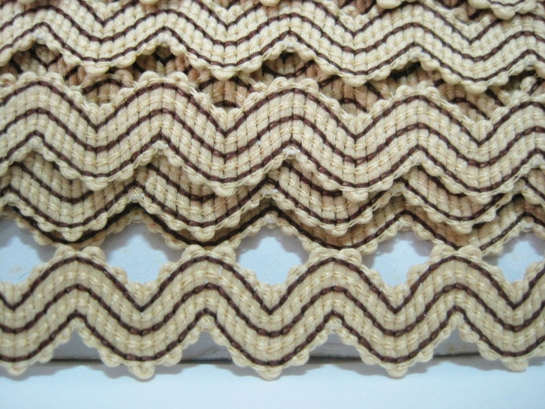 5 Yards Brown Elastic Rick Rack Trim Elastic Trim Ric Rac Etsy