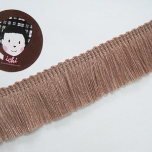 5 Yards Light Brown Cotton Tassel Trim, Brown Trim, brown tassel fringe, wholesale trim, brown tassel trim, brown chainette fringe, brown