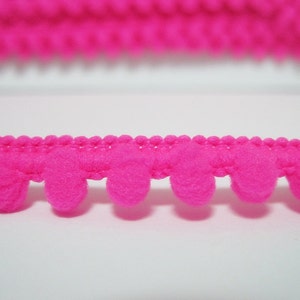 5 yards Hot Pink Pom Pom Trim (pom size 0.5 cm), Mini Pom Pom Trim, Pink Trim, pom pom, Wholesale trims, Trim lot, hot pink pom pom trim