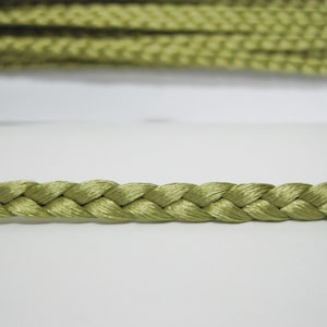 5 Yards 1/4&quot; Braided Cord, Olive Drab Green Cord, Flat Braided Cord, Flat Cord, Braided headband, braided bracelet, plait cord, green cord
