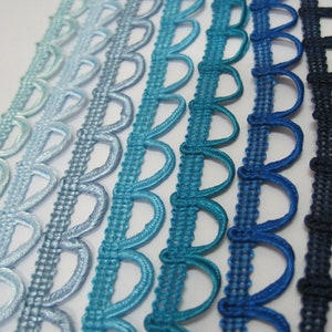 5 Yards Blue Loop Trim, Loop Trim, Braided Trim, Button Looping Trim ...