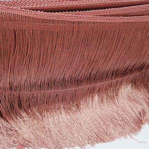 1 Yard 4&quot; to 10&quot; Rose Pink Chainette Fringe, Pink Trim, Fringe tassel trim, Chainette trim, pink tassel, pink tassel trim, pink chainette
