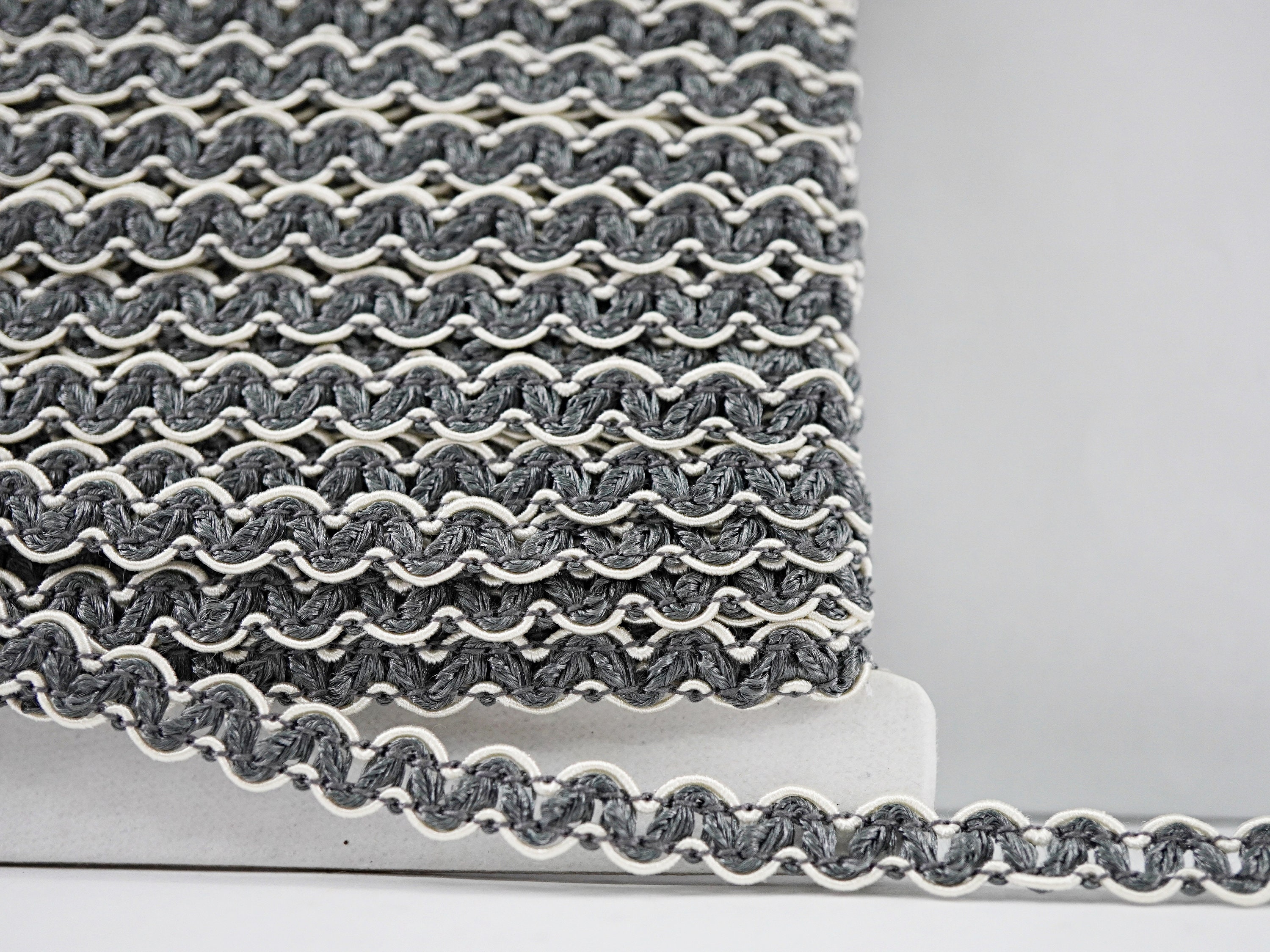 5 Yards Gray Rick Rack, Rick Rack Trim, Zig Zag Trim, Zig Zag, Ric Rac ...