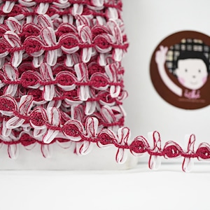 5 yardas de Ruby Organza Flower Trim, Flower Trim, Organza Trim, Delicate Trim, Flower Edge, Rose Trim, Flower lace, Red Flower trim, rojo