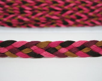 5 Yards Braided Trim, Multicolored trim, Flat Braided Cord, Braided Cord, Flat Cord, Colorful braid, Braided headband, braided bracelet