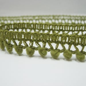 5 yards Olive Drab Green Tiny Pom Pom Trim, Mini Pom Pom Trim, Tiny Pom Pom Trim, Green trim, Wholesale trim, Green pom pom fringe, green