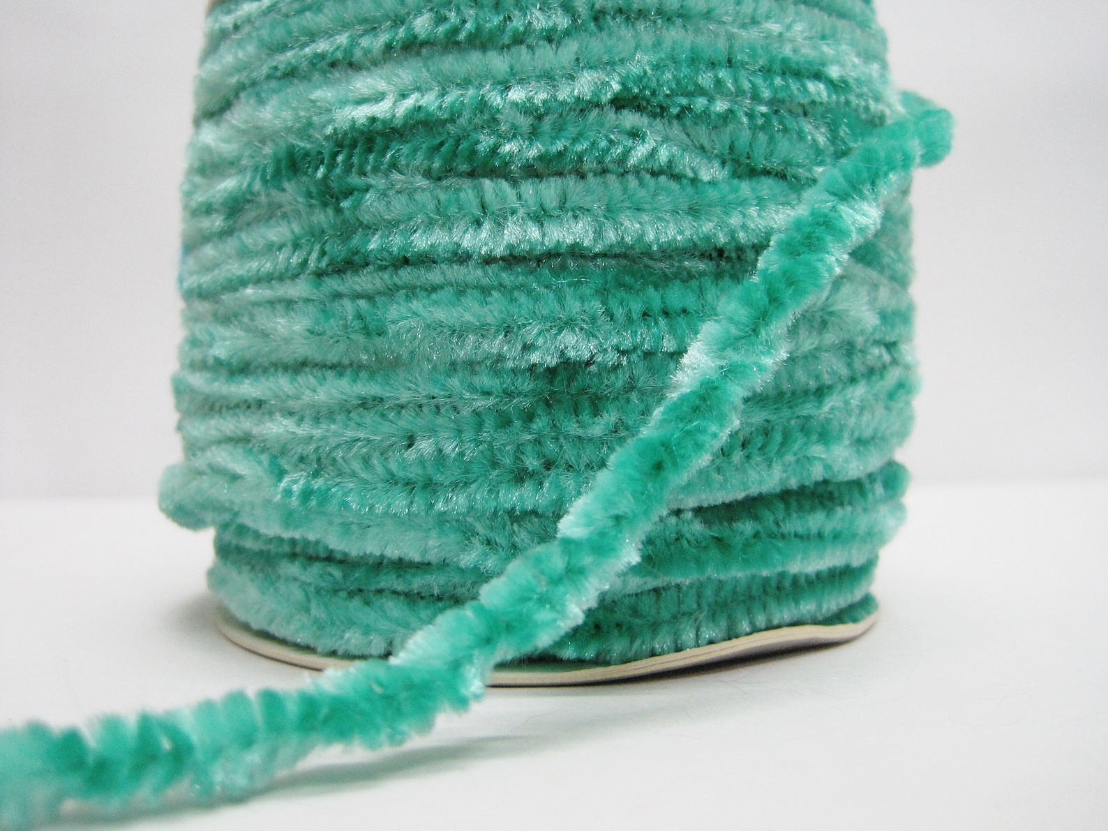 5 Yard Aqua Green Chenille Cord Chenille Trim Velvet Trim Etsy