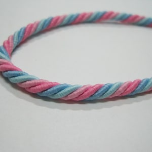 5 yds 5 mm Pink-Blue Twist Cord, Braided cord, soutache cord, twisted cord rope trim, jewelry making cord, pink cord, blue twisted cord