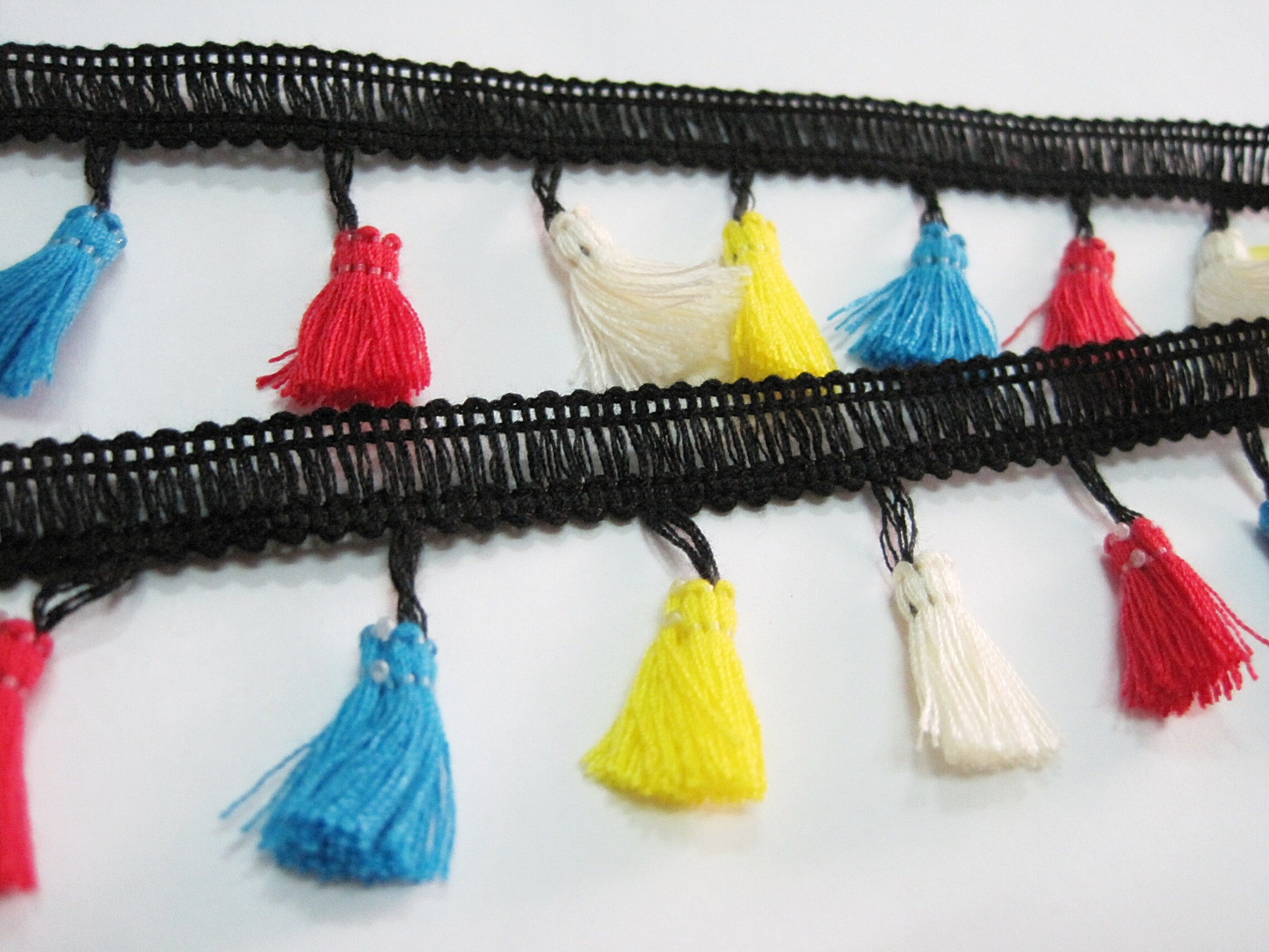 5 yards 3.7 cm Multicolored Tassel Fringe tassel trim Etsy