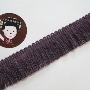 5 Yards Egg Plant Cotton Tassel Trim, violet Trim, purple tassel fringe, wholesale trim, lavender tassel trim, purple chainette fringe