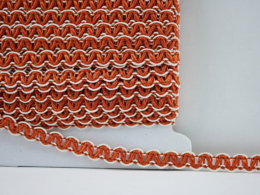 5 Yards Tangerine Rick Rack, Rick Rack Trim, Zig Zag Trim, Zig Zag, Ric ...