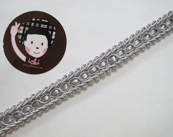 5 Yards 1/2" Silver Gimp Braid Trim, Silver braided trim, Braided Gimp Trim, Scroll Braid Trim, Chinese Braided Trim, gray trim, silver trim