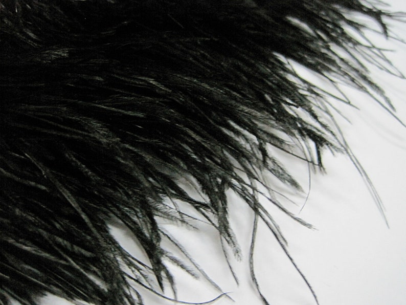 1 Yard Ostrich Trim Black Fringe Ostrich Feather Ostrich Etsy