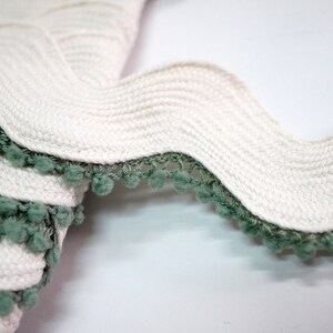 5 Yards Ivory Jumbo Rick Rack Trim With Olive Green Tiny Pom Pom - Etsy