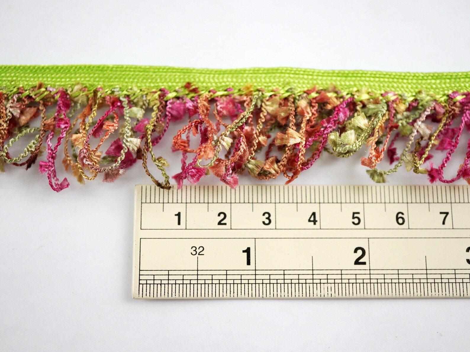 5 Yards Lime Green Multicolored Loop Trim, Multicolored Tassel Trim ...
