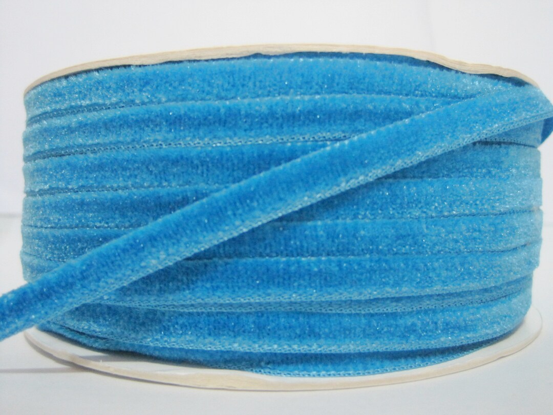 5 Yards 1/4" Turquoise Velvet Ribbon, Blue Ribbon, Ribbon Lot ...
