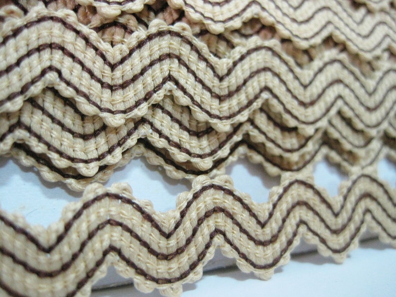 5 Yards Brown Elastic Rick Rack Trim Elastic Trim Ric Rac Etsy