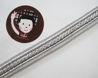 5 Yards 9/16" Silver Braided Trim, Gimp Braid, Braided Cord, Gimp Cord, Braided Gimp Trim, Scroll Braid Trim, Silver braid, silver trim