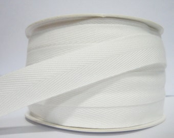 5 yards 3/4" Off-White Wide Herringbone Tape