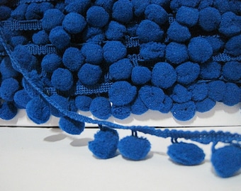 5 Yards Royal Blue 1.2 cm Pom Pom Trim, Blue pom pom Trim, Blue pom pom trim, Wholesale Trim, Pom Pom Fringe, Blue pom pom, Navy blue, blue