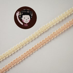 5 yardas 3/8" Trenza Gimp Crema, Adorno Gimp Trenzado, Adorno Trenzado de Pergamino, Adorno Trenzado Chino, Trenza Gimp Scroll, Adorno de tapicería decorativa