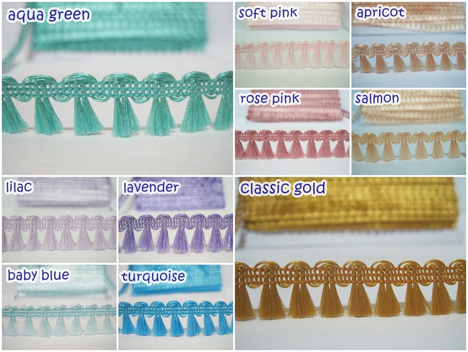 5 Yards Pink Mini Tassel Trim Shiny Tassel Trim Pink Trim Etsy