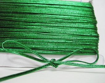 5 jardas 3 mm Verde Metálico Soutache Trançado, cordão trançado, cordão soutache, soutache trançado, cordão para fazer joias, soutache metálico trançado