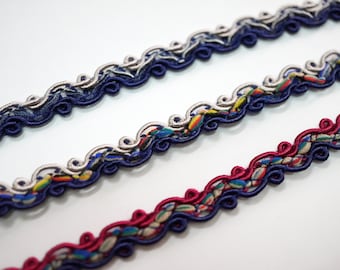 5 Yards 3/8 ""Marineblau geflochtene Borte."