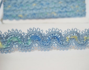 1/2 Inch Denim Ric Rac by the Yard, Denim Print Ric Rac, .5 Inch Ric ...