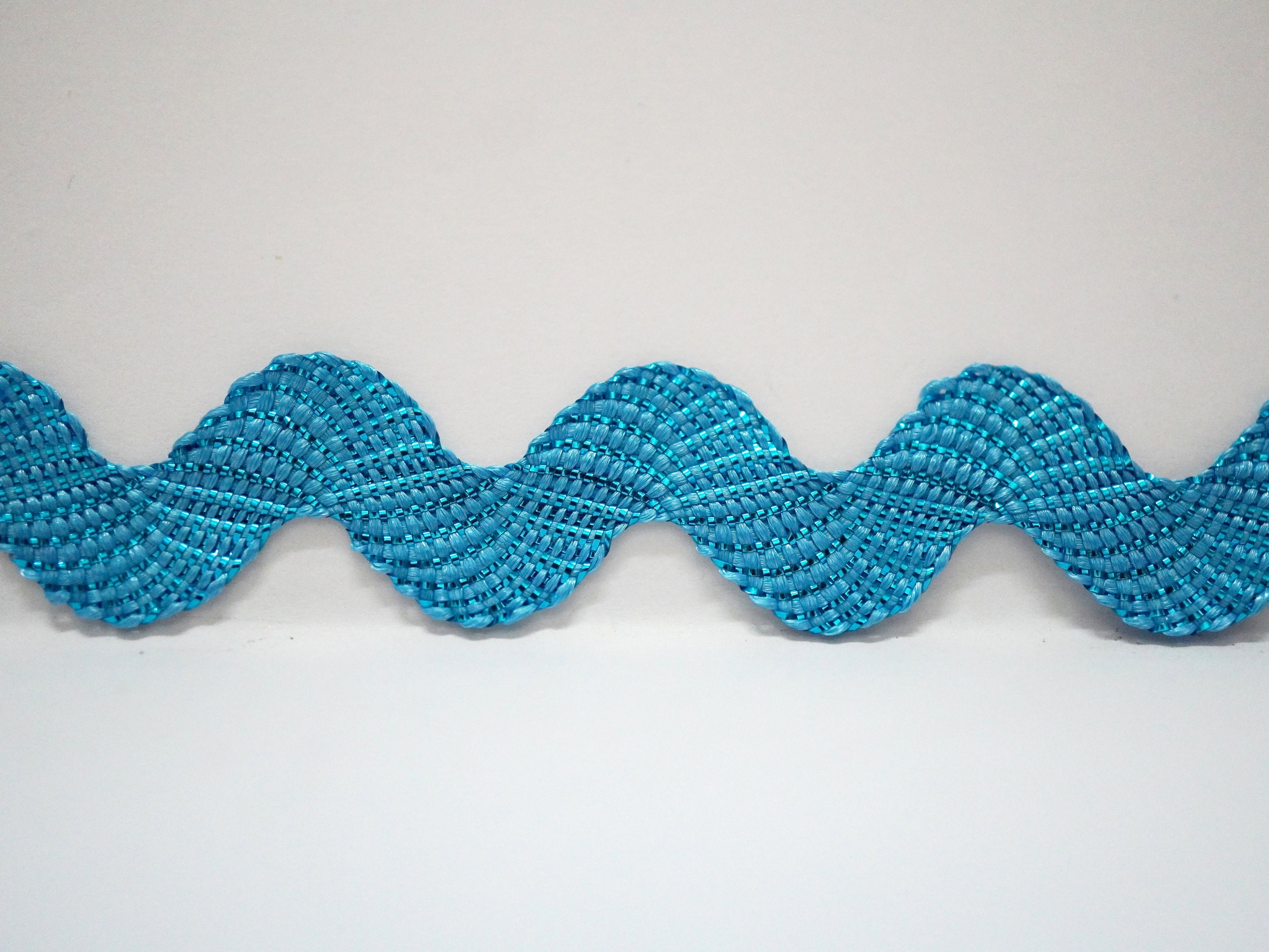 5 Yards Blue Metallic Rick Rack, Turquoise Metallic Rick Rack, Sparkly ...