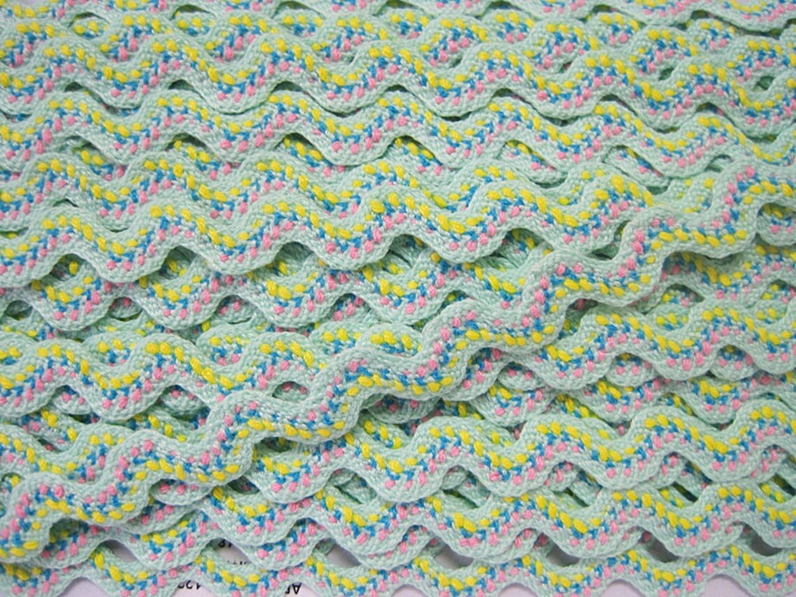 5 Yards Mint Embroidered Rick Rack Trim Embroidered trim Etsy