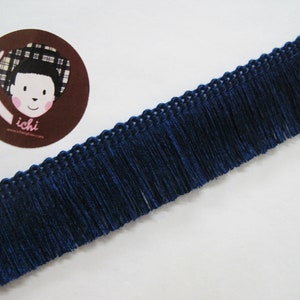 5 yards marineblauw katoenen kwastje trim, blauwe trim, blauwe kwast franje, groothandel trim, trim veel, blauwe kwast trim, blauwe chainette franje, blauw