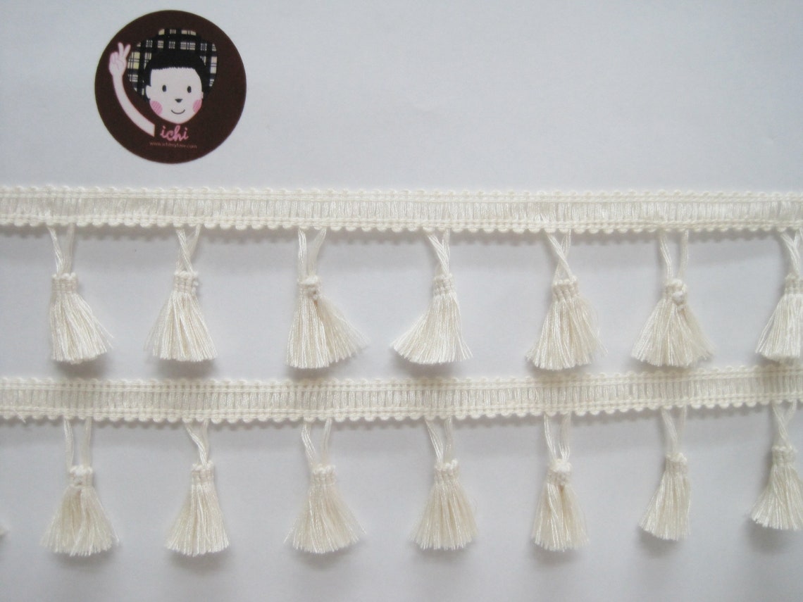 5 Yards 4 Cm Tassel Fringe Ivory Tassel Trim White Tassel Etsy