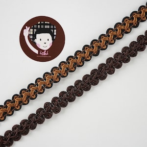 5 yards 1/2" Brown Gimp braid, Gimp Braid, Braided Gimp Trim, Scroll Braid Trim, Chinese Braided Trim, vintage trim, French gimp braid,brown