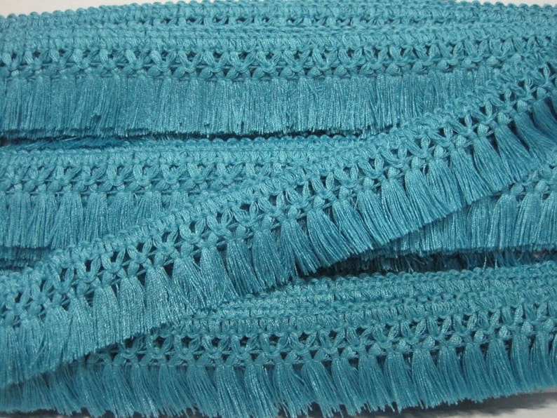 5 Yards Aqua Blue Cotton Tassel Trim Blue Trim Blue tassel Etsy