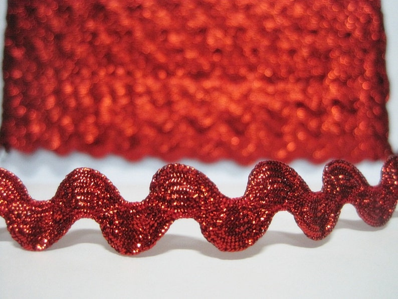 5 Yards Red Metallic Rick Rack Trim Red Trim Ric Rac Trim Etsy