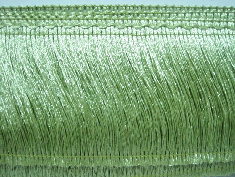 1 Yard 3 Olive Drab Green Chainette Fringe, Green Trim, Fringe tassel trim, Chainette trim, Green tassel, Green tassel trim, Wholesale image 2